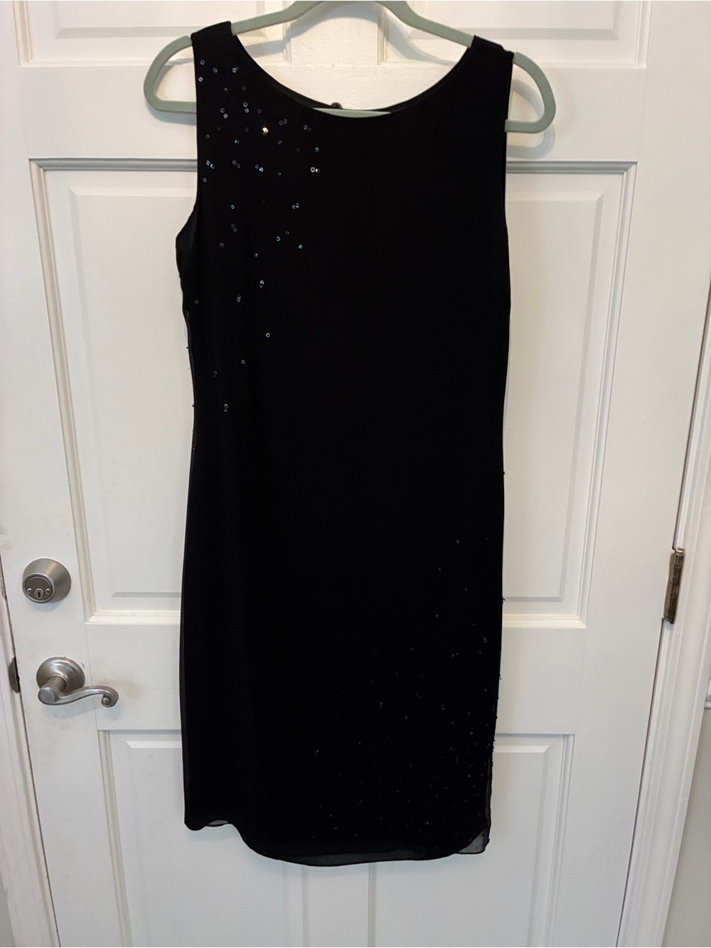 Dana Buchman Black Sleeveless Sequin Sheath Dress